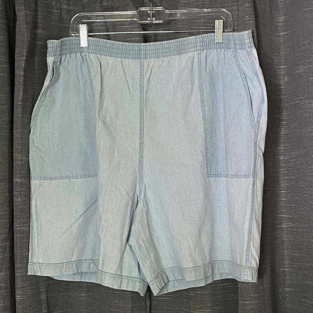 Jones New York Sport Women's Chambray Pull On Shorts Size 1X Light Wash
